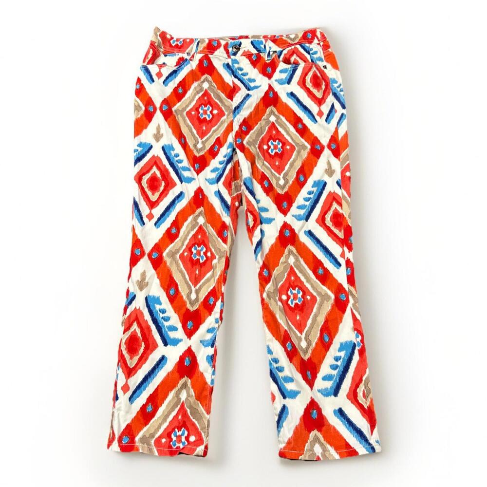 Chicos‎ Woman’s Size 0.5 Platinum Crop Stretch Pants Multicolored 31x23.5